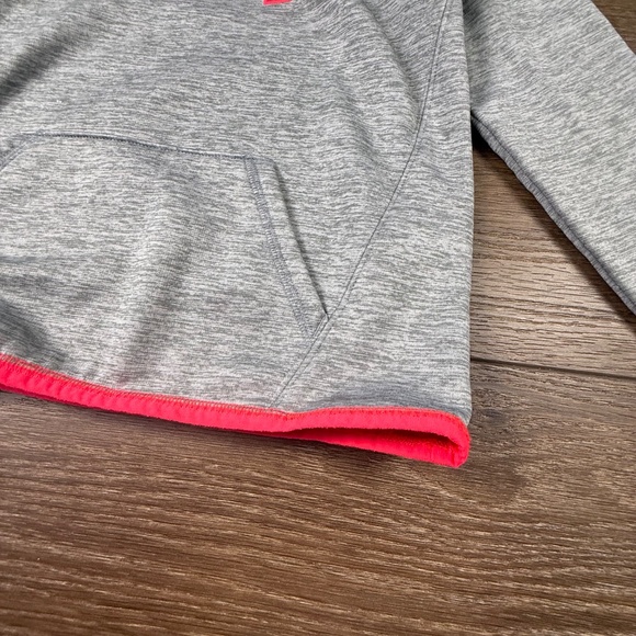 Under Armour UA Storm Hooded Sweatshirt, Logo, Heather Gray, Athletic, YSM Girls - Picture 3 of 14